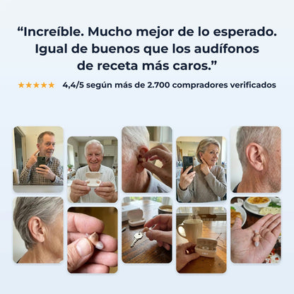 Clientes con los audífonos ClarityMax puestos